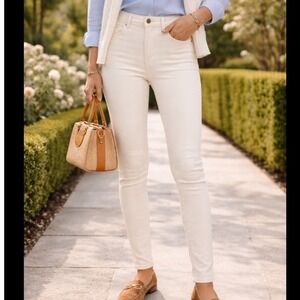 J Brand Maria High Rise Skinny Ankle Jeans Blanc Cream Size 30